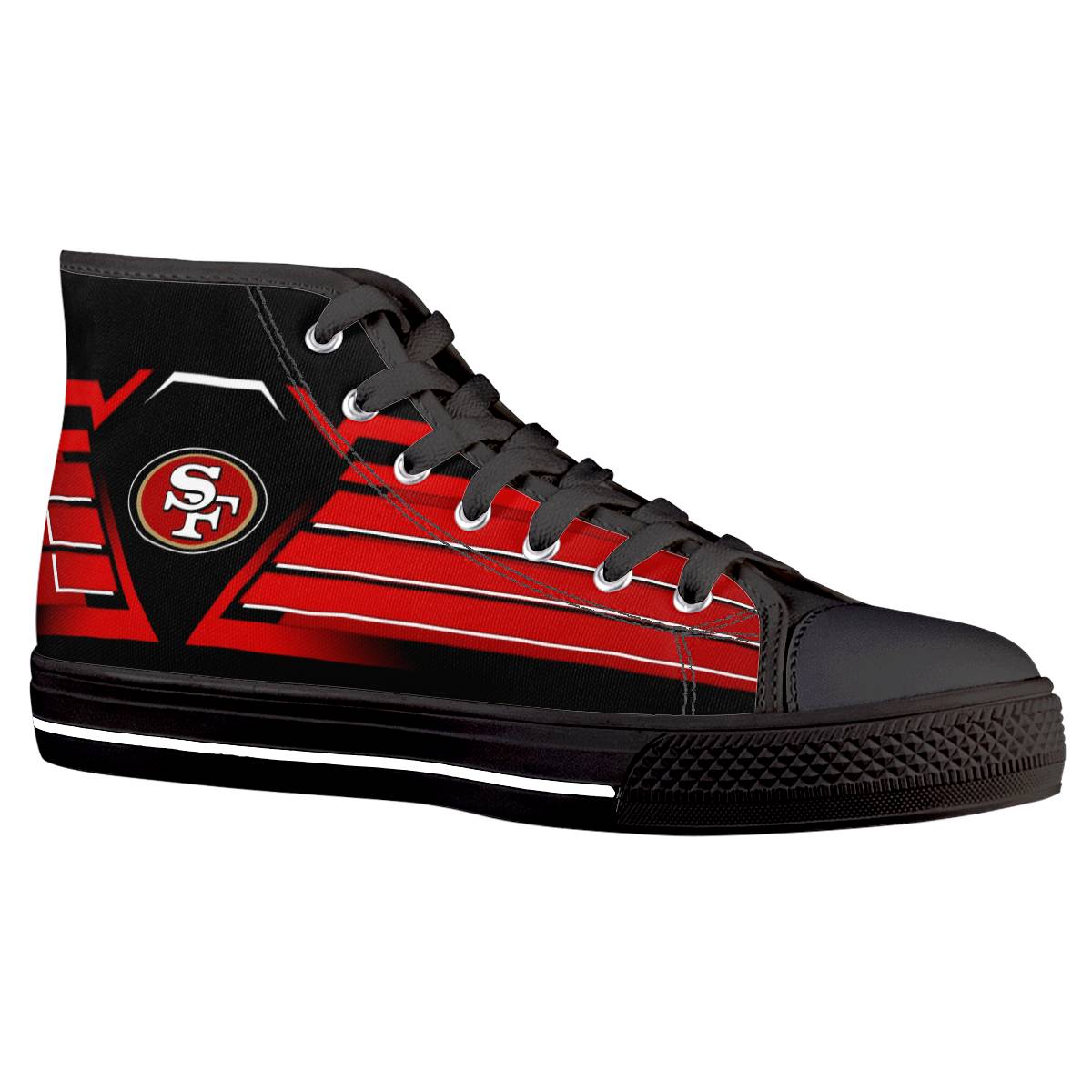 Men's San Francisco 49ers High Top Canvas Sneakers 004